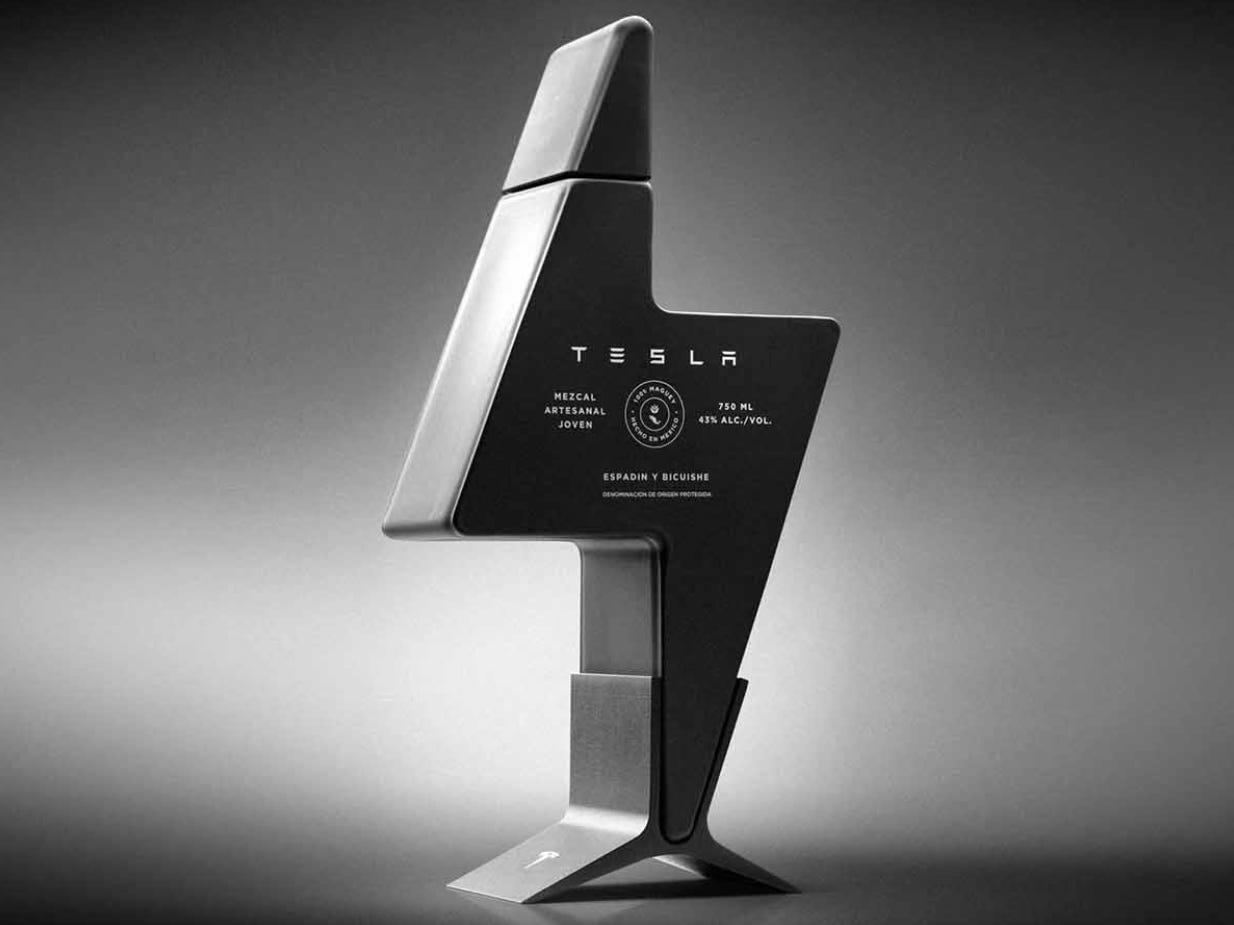 Tesla's Latest Luxury Launch: A $450 Mezcal in a Lightning-Shaped Bottle That's Pure Art